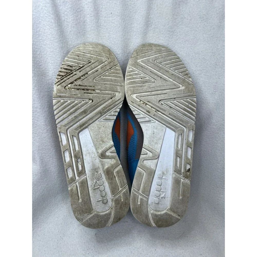 Diadora‎ V7000 Weave Sneakers Mens Size 7.5 Blue Orange Retro Runner Shoes